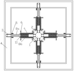 一种带内花键环和限定螺母的正方形商品展示柜