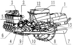 一种与手扶步进式插秧机动力底盘配套的水稻直播机