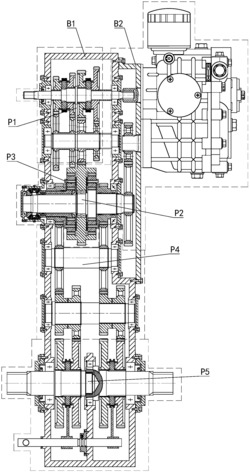 一种后置倒挡的履带车辆变速器