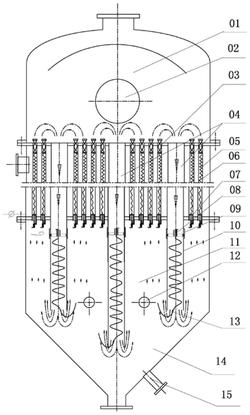 一种分区自然循环管螺旋自动清洗蒸发结晶器